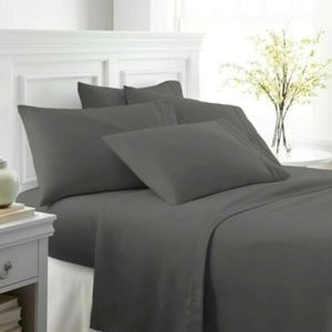 Merit Linens Premium Sheet Set 4 Piece Gray Twin XL 813538027094